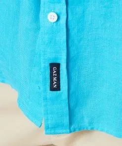 Gazman Linen Plain Long Sleeve Shirt - Cayman Blue -Cheap Accessories Store 7 195ee9df a973 440b 85de b13565e728d7