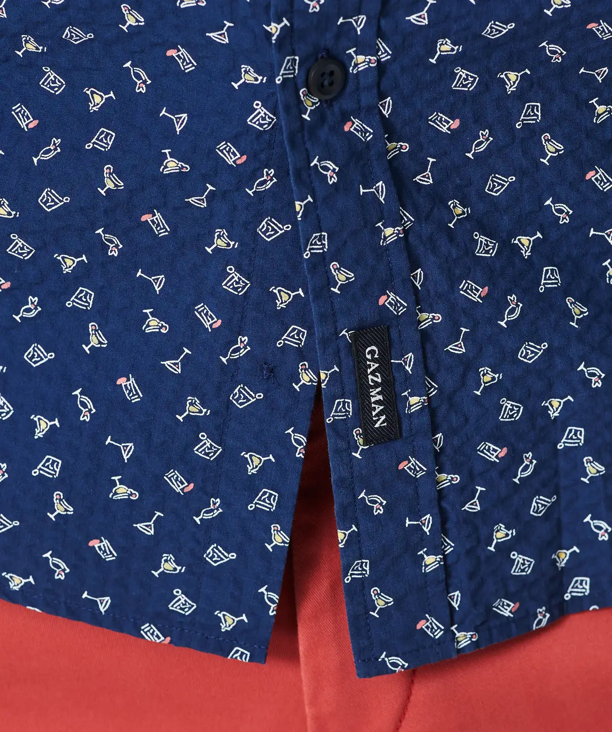 Gazman Tailored Seersucker Print Short Sleeve Shirt - Nightshade 8 Gazman Tailored Seersucker Print Short Sleeve Shirt - Nightshade - Image 6