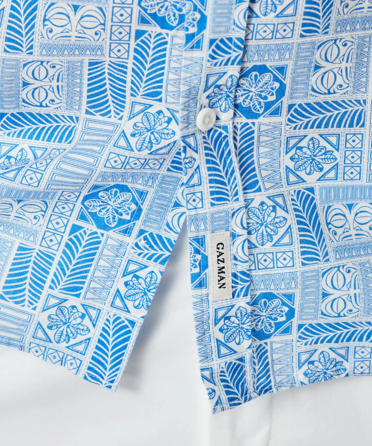 Gazman Linen Blend Vacation Print Short Sleeve Shirt - Marine Blue 8 Gazman Linen Blend Vacation Print Short Sleeve Shirt - Marine Blue - Image 6