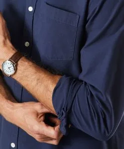 Gazman Casual Oxford Long Sleeve Shirt - Navy -Cheap Accessories Store 7 dfa10460 7b3d 41b7 a656 6bf159b6a78a