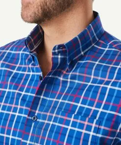 Gazman Easy Care Oxford Check Short Sleeve Shirt - Navy -Cheap Accessories Store 7 e0ef1a60 c641 4539 9f46 4ed528cc771f