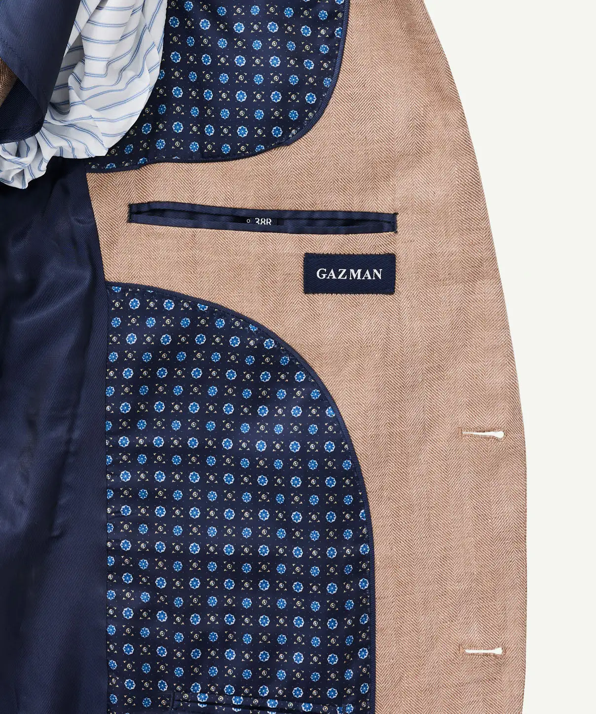 Gazman Linen Herringbone Sports Jacket - Chestnut 10 Gazman Linen Herringbone Sports Jacket - Chestnut - Image 8