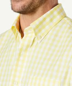 Gazman Non-Iron Oxford Check Long Sleeve Shirt - Yellow -Cheap Accessories Store 9 96676dc3 86ef 44bf bf27 45b5f911a3e5
