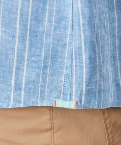 Gazman Tailored Linen Stripe Long Sleeve Shirt - Marine Blue -Cheap Accessories Store 9 9bf15ee1 7677 45c7 a1ec 42d6ed669f4d