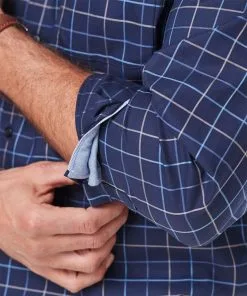 Gazman Easy Care Twill Check Long Sleeve Shirt - Navy -Cheap Accessories Store 9 a8b27315 e026 452e aa02 5b09654ea926