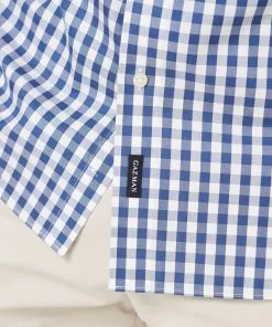 Gazman Wrinkle Free Oxford Check Long Sleeve Shirt - Petrol -Cheap Accessories Store LSHS20128 406 WEB 07
