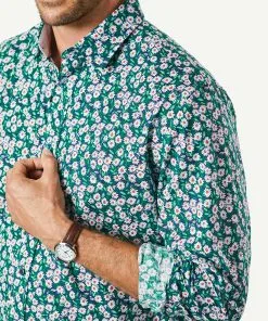 Gazman Tailored Casual Floral Print Long Sleeve Shirt - Parakeet -Cheap Accessories Store LSHS21057T 335 WEB 04 2ffd17b9 3429 4e1f 945e 8a3e300575a0