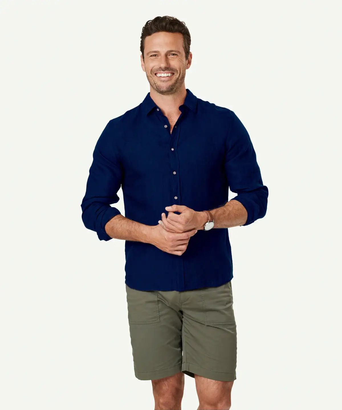 Gazman Tailored Pure French Linen Long Sleeve Shirt - French Navy 3 Gazman Tailored Pure French Linen Long Sleeve Shirt - French Navy