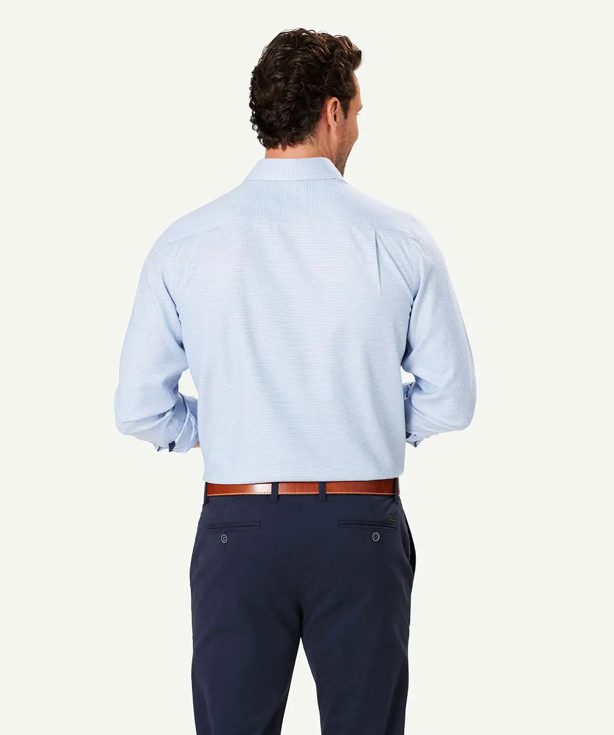 Gazman Non-Iron Semi Plain Long Sleeve Shirt - Blue 4 Gazman Non-Iron Semi Plain Long Sleeve Shirt - Blue - Image 2