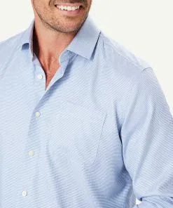 Gazman Non-Iron Semi Plain Long Sleeve Shirt - Blue 8 Gazman Non-Iron Semi Plain Long Sleeve Shirt - Blue -Cheap Accessories Store LSHW23073 400 WEB 04