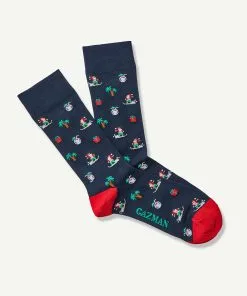 Gazman Non Tight Surfing Santa Sock - Navy -Cheap Accessories Store SOCS21018 440 WEB 01