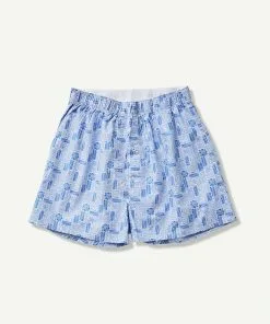 Gazman Vacation Print Boxers - Marine Blue