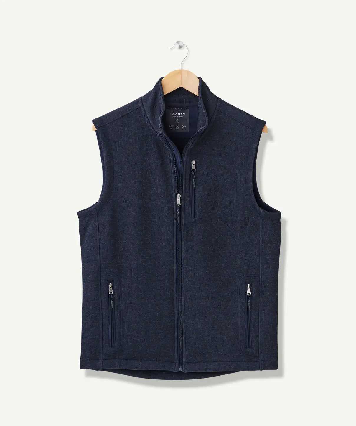 Gazman GAZFLEX Zip Through Vest - Navy 3 Gazman GAZFLEX Zip Through Vest - Navy